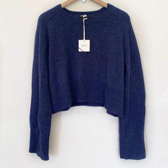 NWT KULE The Cleo Sweater Indigo Blue Wool & Cashmere Blend size XL - Picture 3 of 8